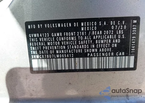 2020 Volkswagen Jetta 1.4T R-Line/1.4T S/1.4T Se from USA, damaged, VIN 3VWCB7BU7LM065412